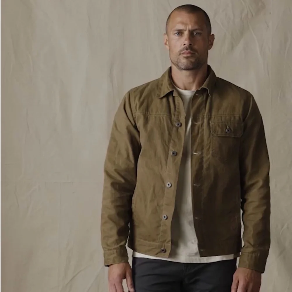 Huckberry Brown Shirt Jacket with Striped Interior - Picture 3 of 7